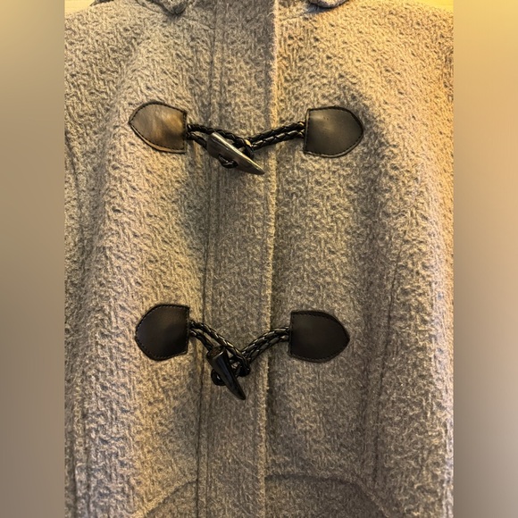 Jessica Simpson Grey Zip, Snap, Toggle Closure Hooded Pea Coat• 1X - Picture 3 of 6
